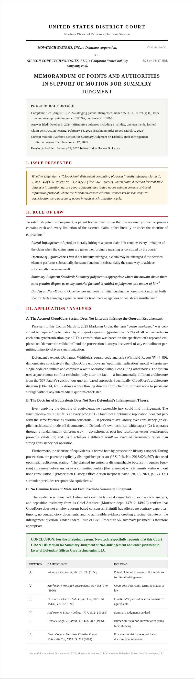 Legal case brief case study